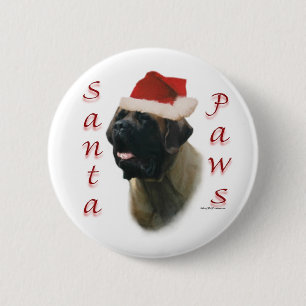 Mastiff (apricot2) Santa Paws 2 Inch Round Button