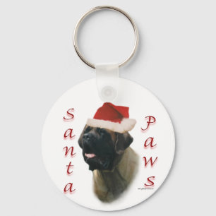 Mastiff (apricot2) Santa Paws Keychain