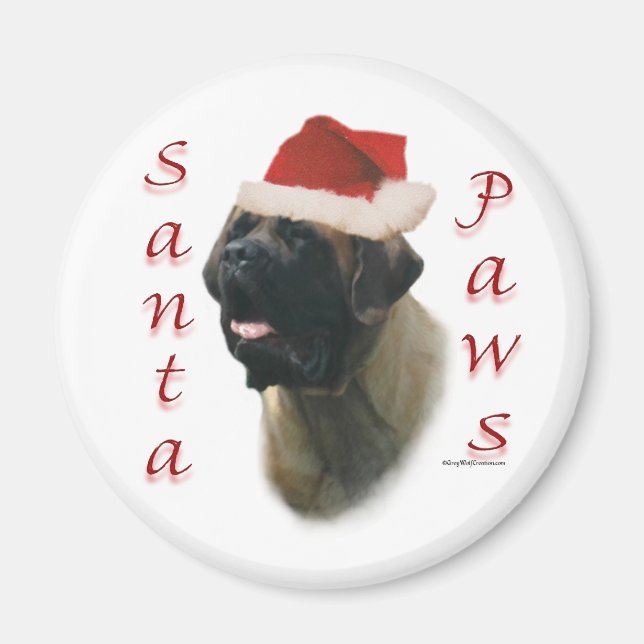 Mastiff (apricot2) Santa Paws Magnet (Front)