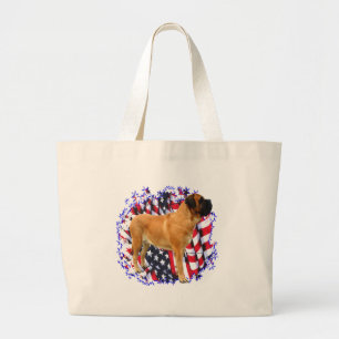 Mastiff (apricot) Patriot Large Tote Bag