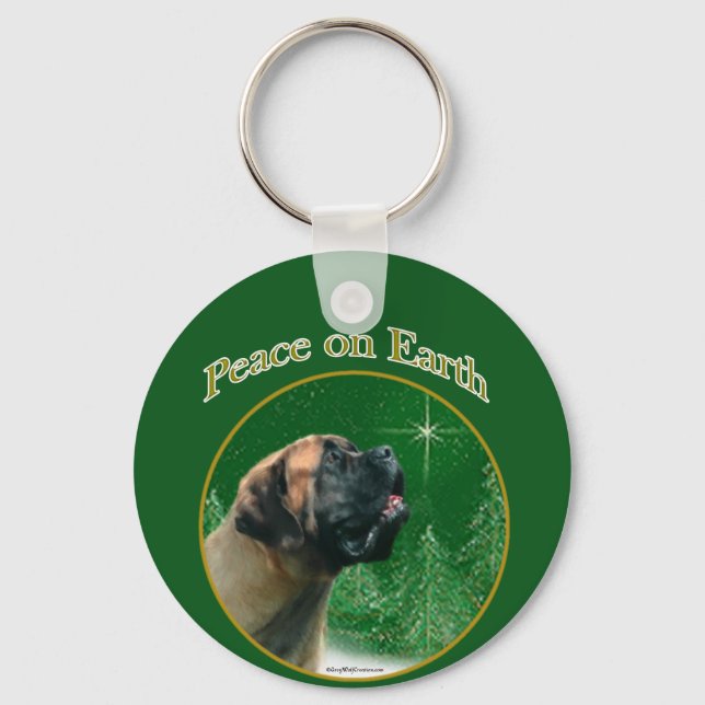 Mastiff  (apricot) Peace Keychain (Front)