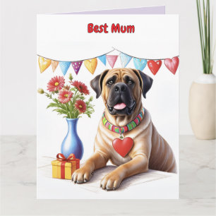 Mastiff auf einer Feier Card