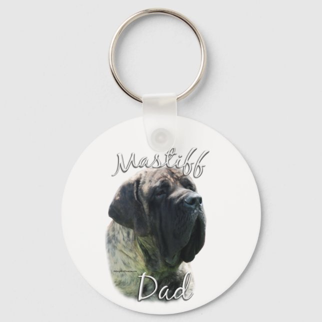 Mastiff (brindle) Dad 2 Keychain (Front)
