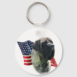 Mastiff (brindle) Flag Keychain