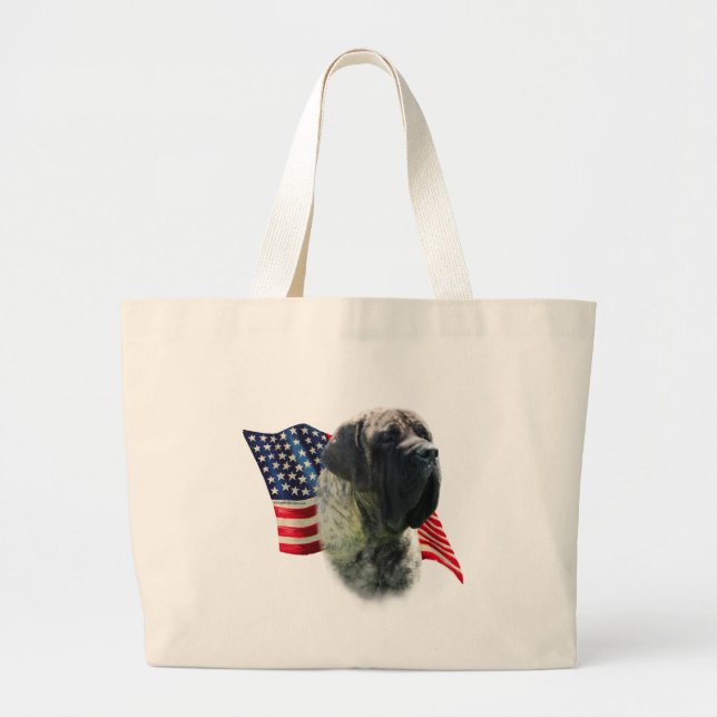 Mastiff (brindle) Flag Large Tote Bag (Front)