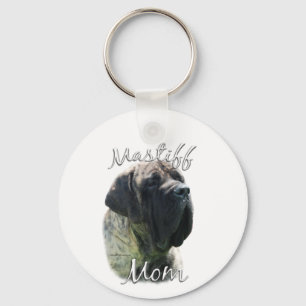 Mastiff (brindle) Mom 2 Keychain