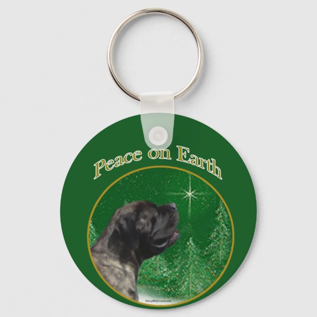 Mastiff (brindle) Peace Keychain (Front)