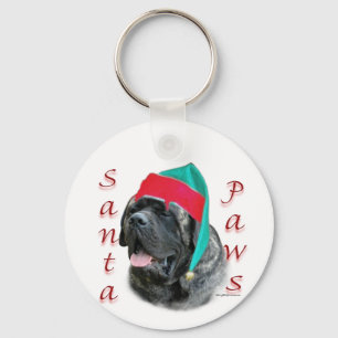 Mastiff (brindle) Santa Paws Keychain