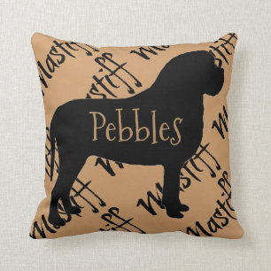 Mastiff Chien Silhouette Coussin personnalisé