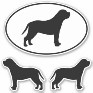 Mastiff Chien Silhouettes Sticker Vinyl Set