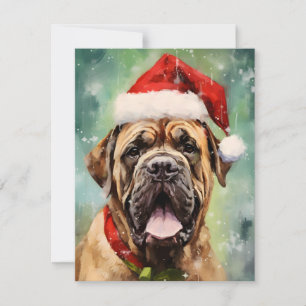 Mastiff Christmas artwork Holiday Card