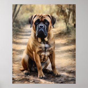 Mastiff Dog Art Print Poster