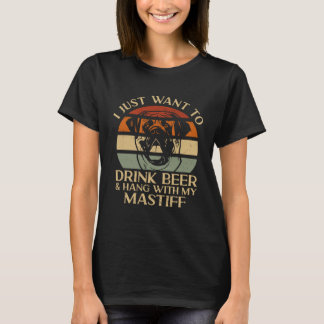 Mastiff Dog Beer Retro Vintage English Mastiff T-Shirt