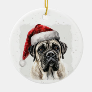 Mastiff Dog Christmas Personalized Ceramic Ornament
