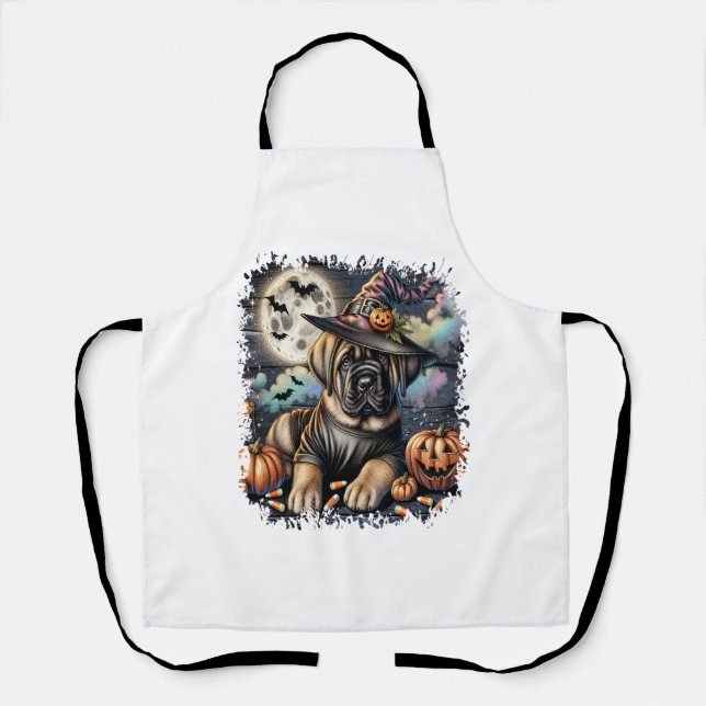Mastiff Dog Halloween Square Apron (Front)