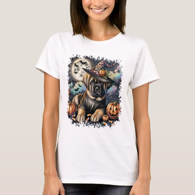 Mastiff Dog Halloween Square T-Shirt (Front)