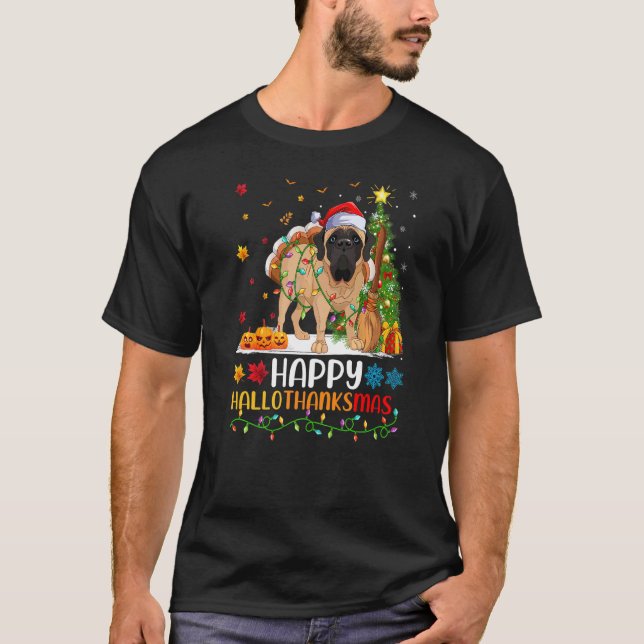 Mastiff Dog   Happy Mastiff Hellothanksmas T-Shirt (Front)