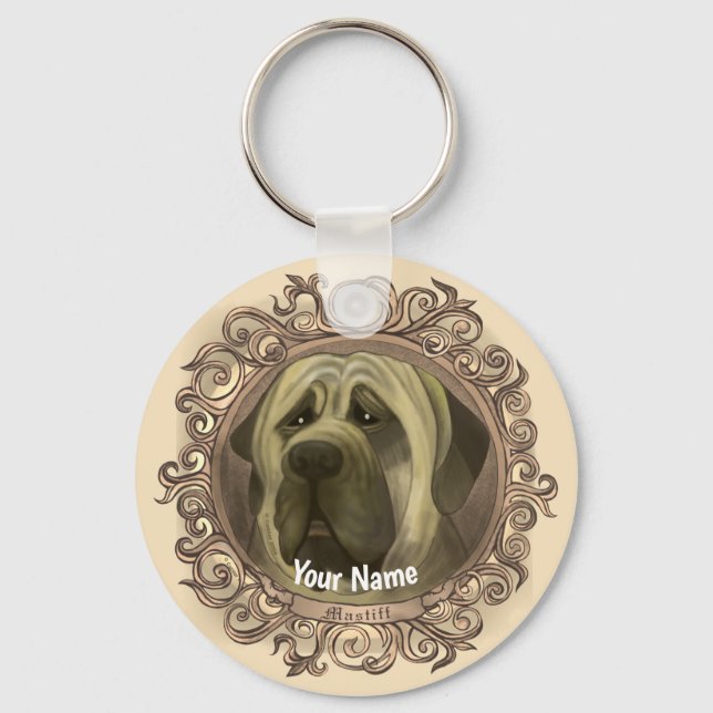 Mastiff Dog  Keychain (Front)