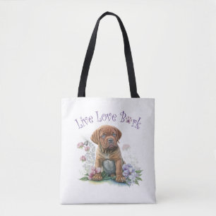 Mastiff Dog Mom Floral Tote Bag