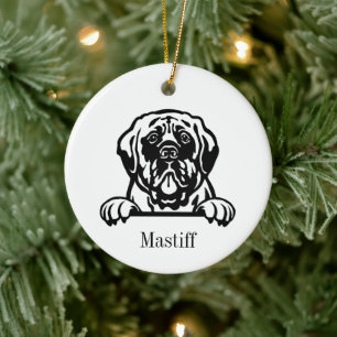 Mastiff dog personalized pet ornament, Cu Ceramic Ornament