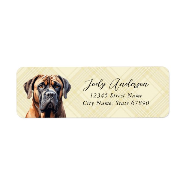 Mastiff Dog Return Address Labels (Front)