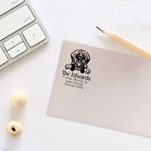 Mastiff Dog, Return Address, Rubber Stamp