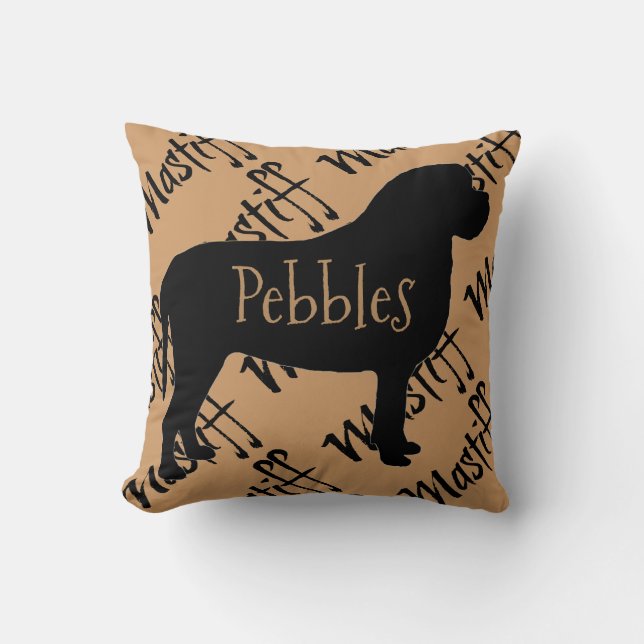 Mastiff Dog Silhouette Custom Pillow (Front)