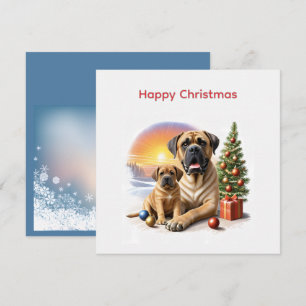Mastiff englische Doggen Christmas Holiday Card