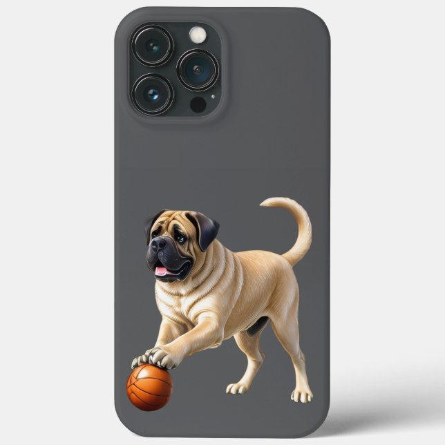 Mastiff English Bulldogge on vacation with ball Case-Mate iPhone Case (Back)