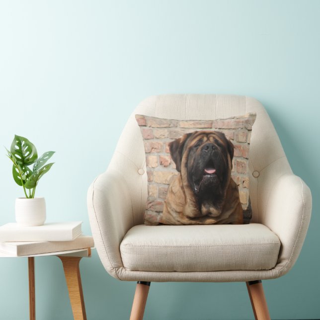 Mastiff English Mastiff Father's Day  Throw Pillow (Chair)