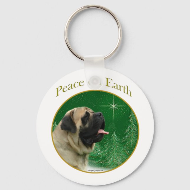 Mastiff (fawn) Peace Keychain (Front)