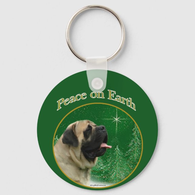 Mastiff (fawn) Peace Keychain (Front)