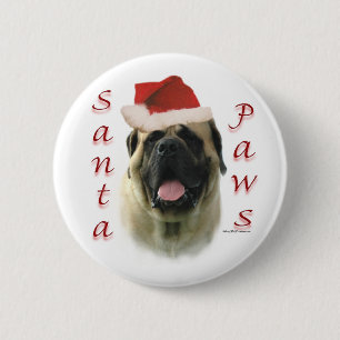 Mastiff (fawn) Santa Paws 2 Inch Round Button
