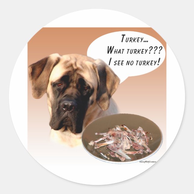 Mastiff (fawn) Turkey Classic Round Sticker (Front)