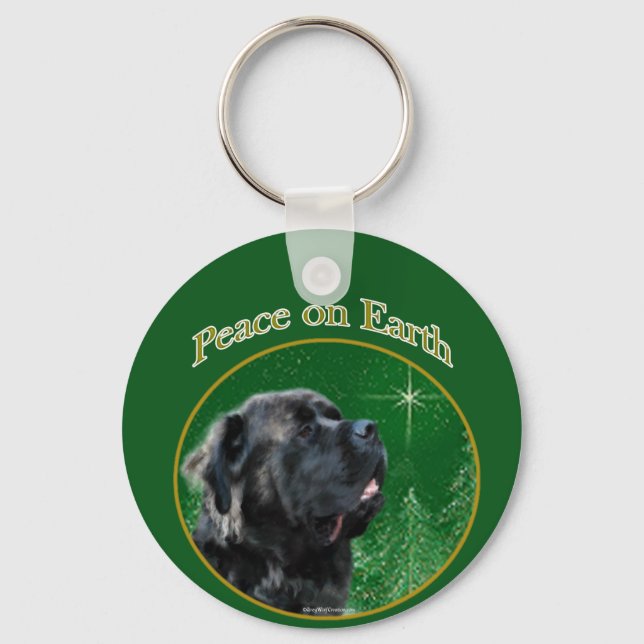 Mastiff (fluffy) Peace Keychain (Front)