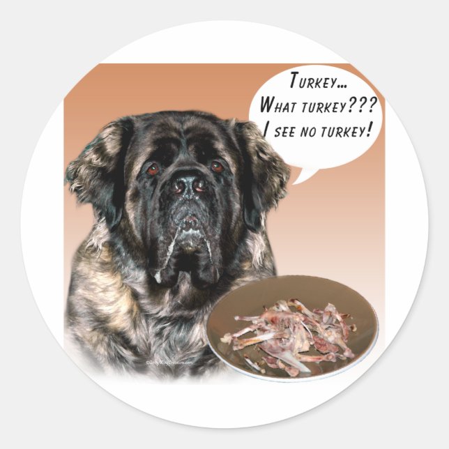 Mastiff (fluffy) Turkey Classic Round Sticker (Front)