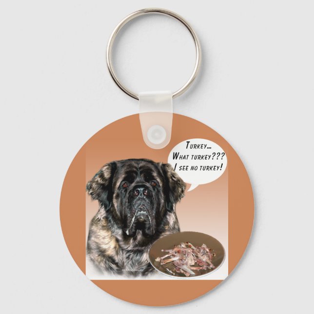 Mastiff (fluffy) Turkey Keychain (Front)