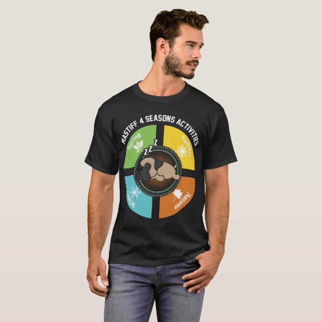 Mastiff Four Seasons Activities Tshirt (Front Full)