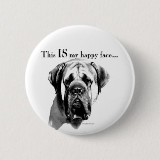 Mastiff Happy Face 2 Inch Round Button