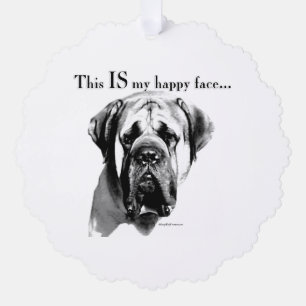 Mastiff Happy Face Ornament Card