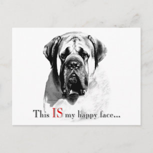 Mastiff Happy Face Postcard