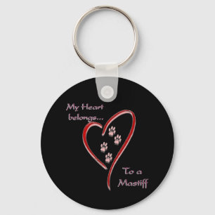 Mastiff Heart Belongs Keychain