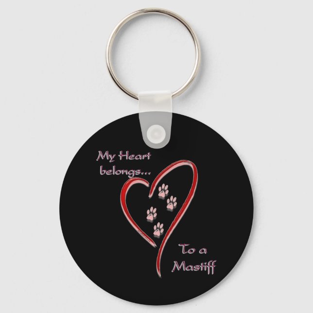 Mastiff Heart Belongs Keychain (Front)