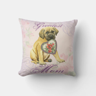 Mastiff Hearts Mom Throw Pillow