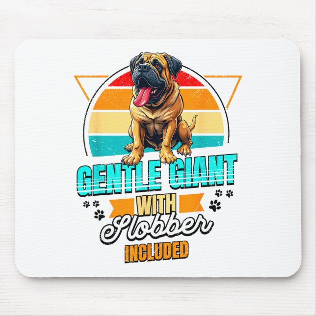 Mastiff Lover Funny Mastiff Dog Retro  Mouse Pad (Front)