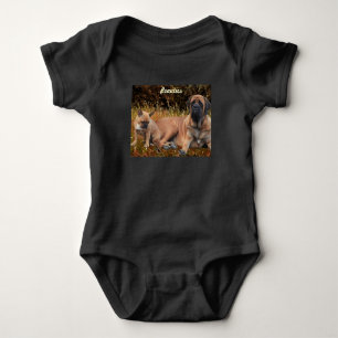 Mastiff mit französischer Bulldogge Baby Bodysuit