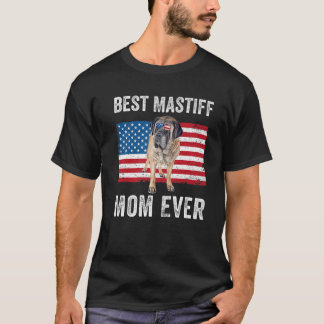 Mastiff Mom Mama American Flag English Mastiff Lov T-Shirt