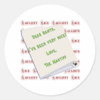 Mastiff Naughty or Nice - Sticker