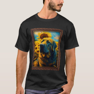 Mastiff Painting Sunflower Flower Mom Women Floral T-Shirt