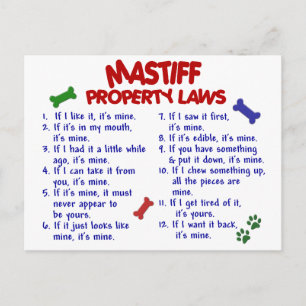 MASTIFF Property Laws 2 Postcard